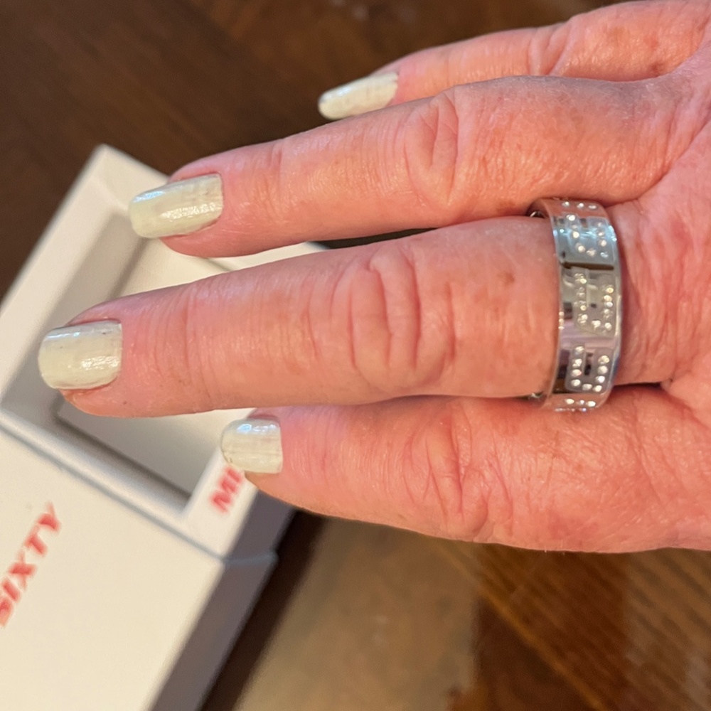 NWT Miss Sixty Crystal and Stainless Steel Ring 9